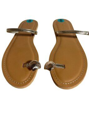 Calypso St Barth Moray Seashell Toe Ring Sandals Womens Size 8 Brown